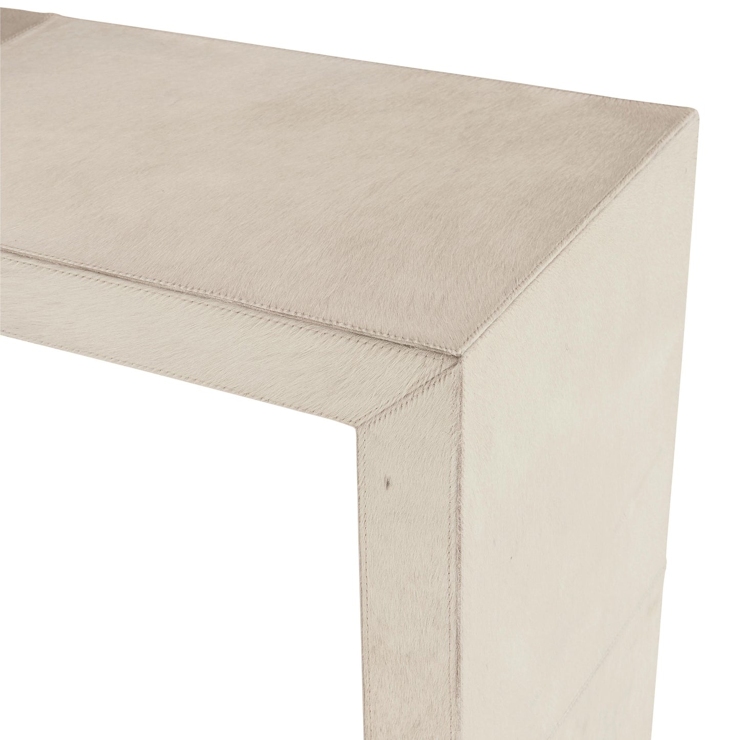 Seward White Hair-on-Hide Console Table - Ornate Home