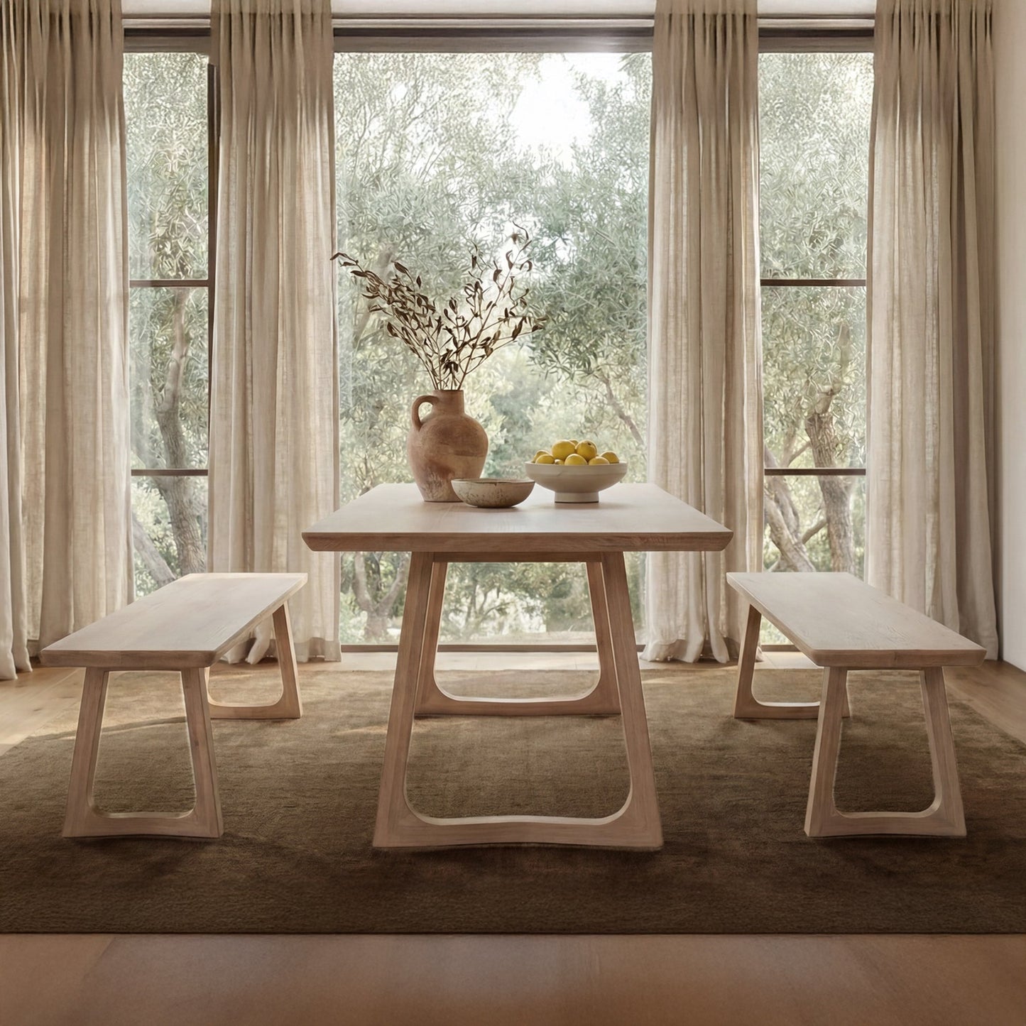 Silas Oak Dining Bench - Ornate Home