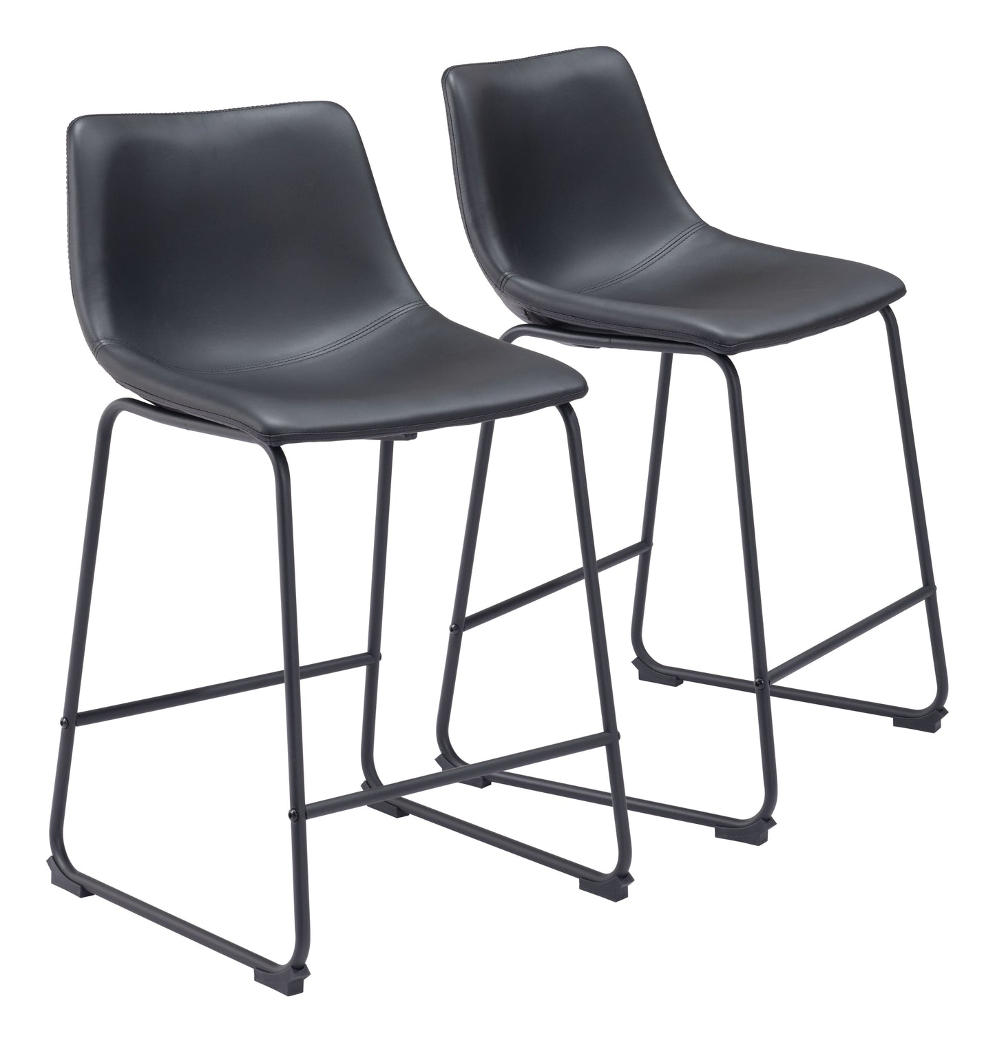 Smart Black Counter Stool (Set of 2) - Ornate Home