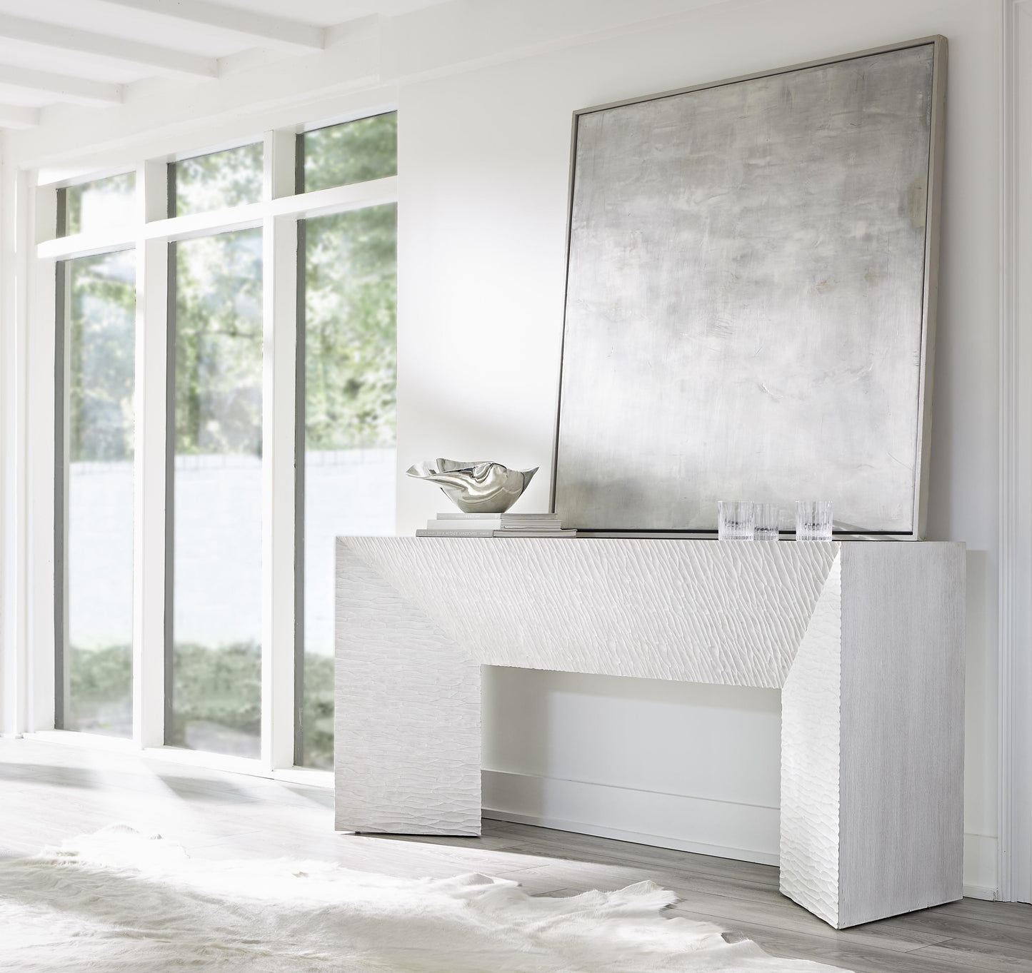 Solaria Weathered Bone Console Table - Ornate Home