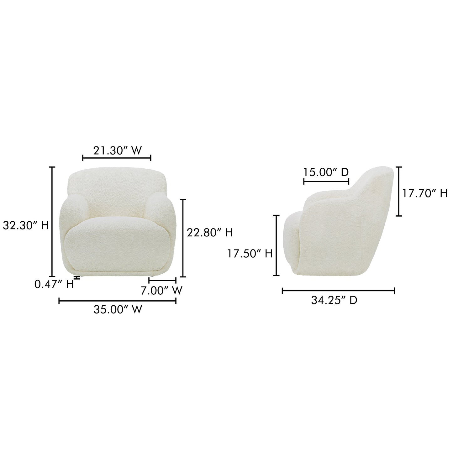 Stevie Cream Lounge Chair - Ornate Home