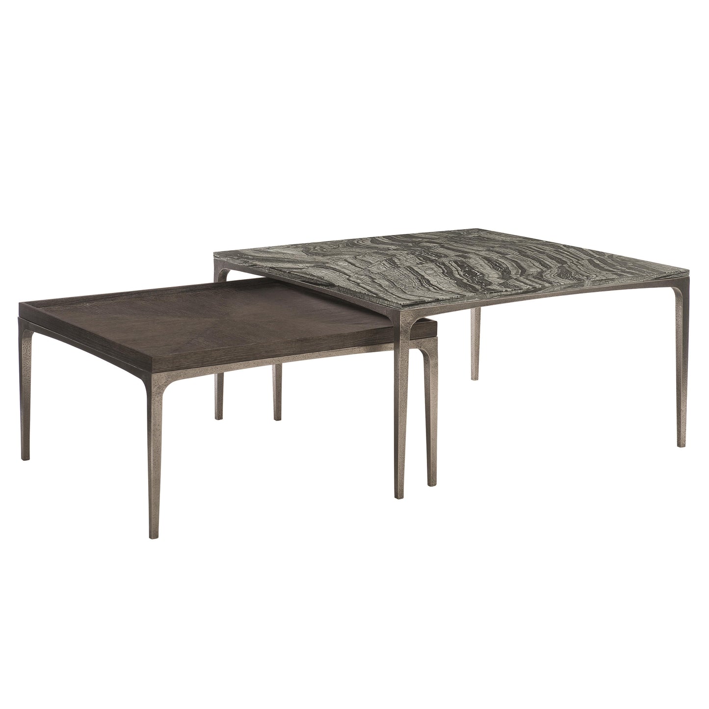 Strata Textured Graphite/Cerused Charcoal Cocktail Table - Ornate Home