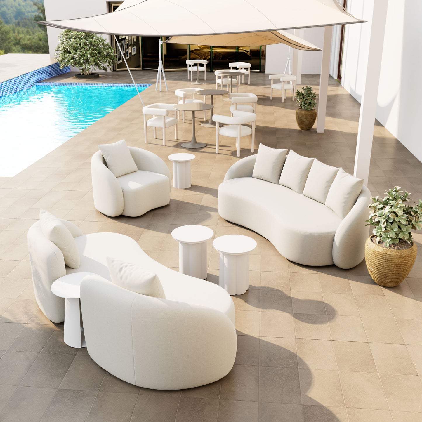 Sunny Isles White Outdoor Side Table - Ornate Home