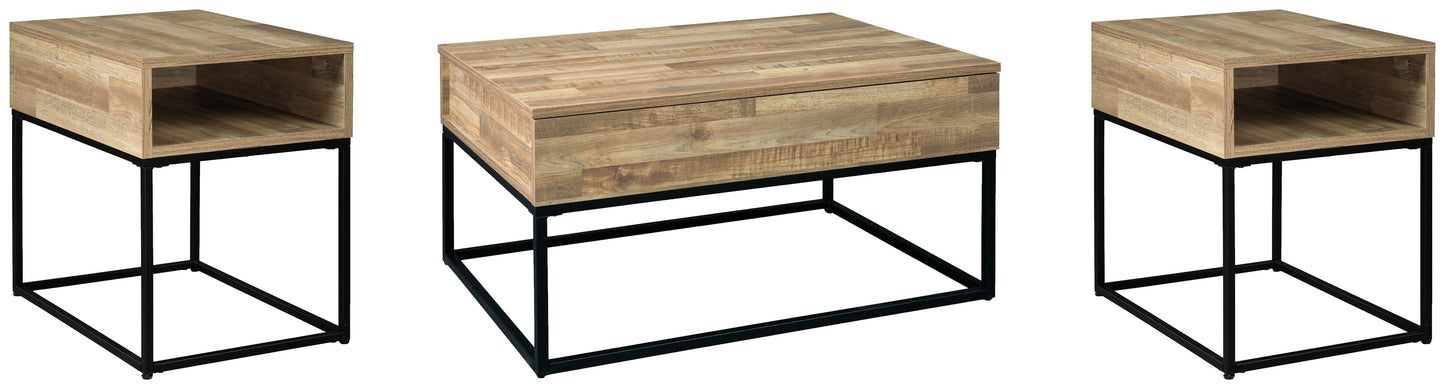 Gerdanet Natural Coffee Table and 2 End Tables