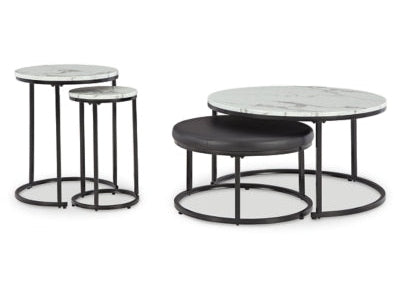 Jusmour Black/White Occasional Table Set (Set of 4) - Ornate Home