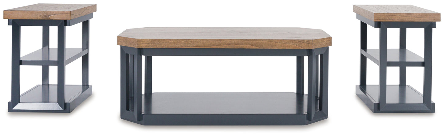 Landocken Brown/Blue Table (Set of 3)