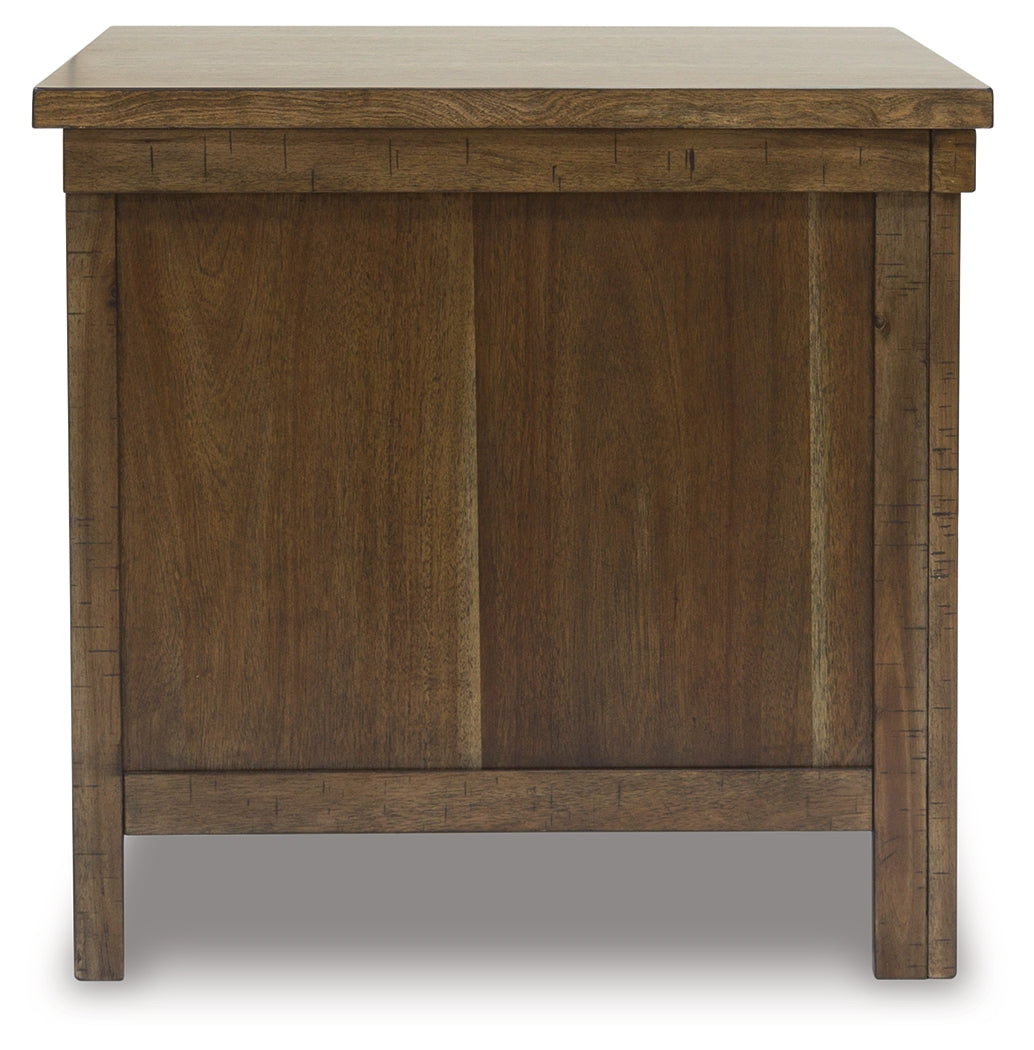 Moriville Grayish Brown Lift-top Coffee Table and 2 End Tables