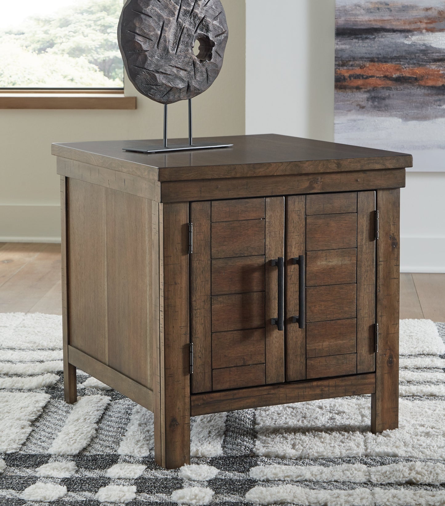 Moriville Grayish Brown Lift-top Coffee Table and 2 End Tables