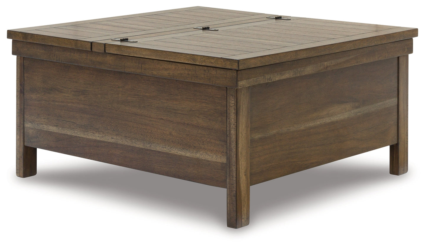 Moriville Grayish Brown Lift-top Coffee Table and 2 End Tables