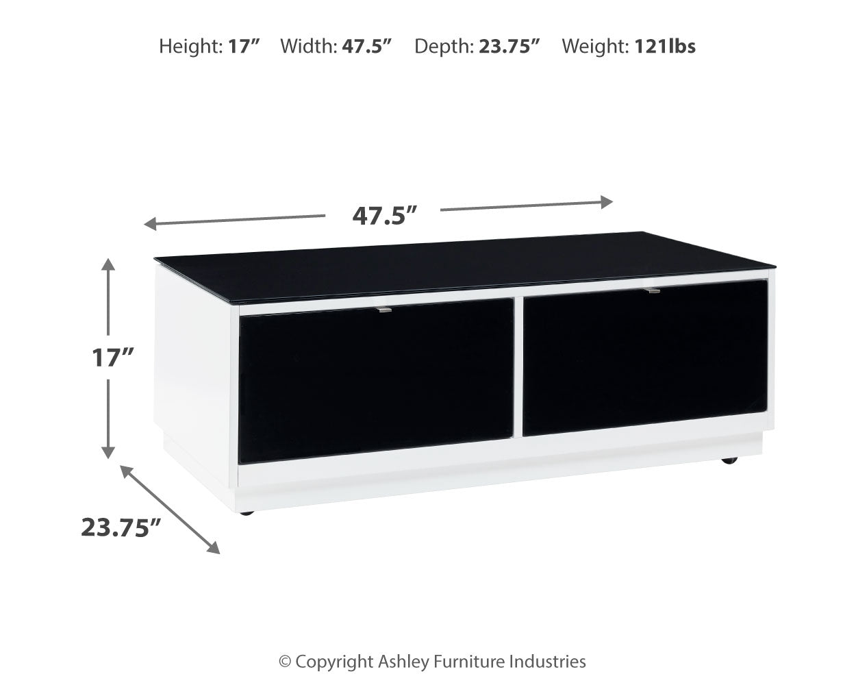 Gardoni White/Black Coffee Table and 2 End Tables