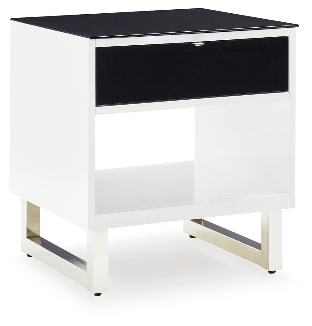 Gardoni White/Black Coffee Table and 2 End Tables