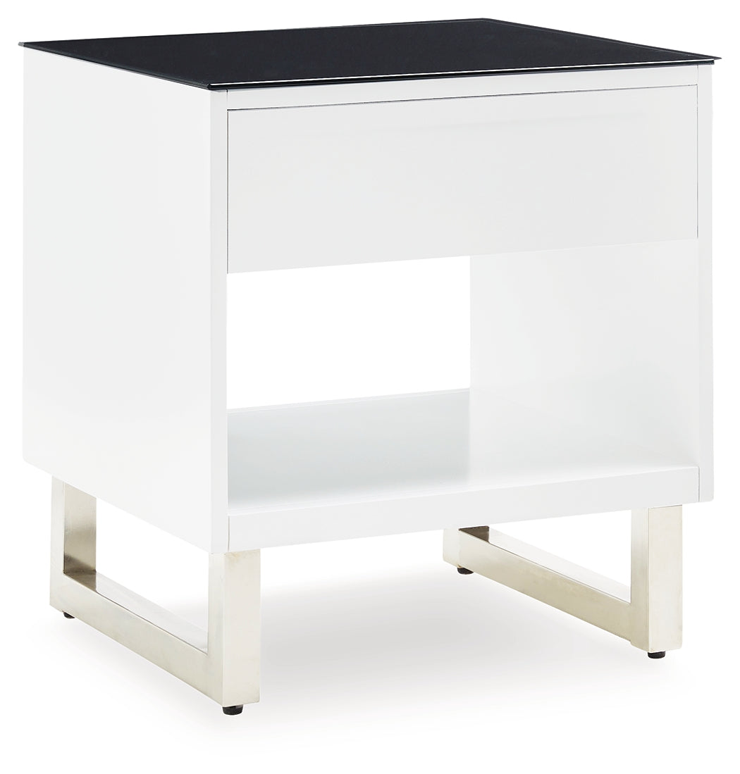 Gardoni White/Black Coffee Table and 2 End Tables