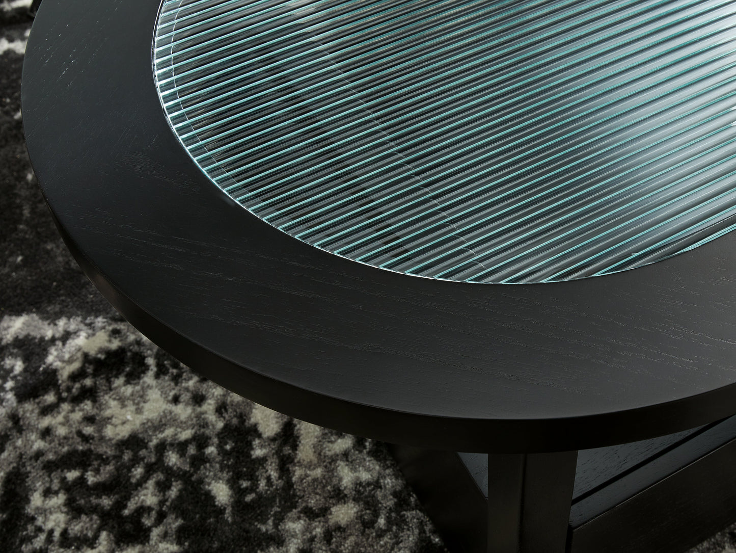 Winbardi Black Oval Coffee Table
