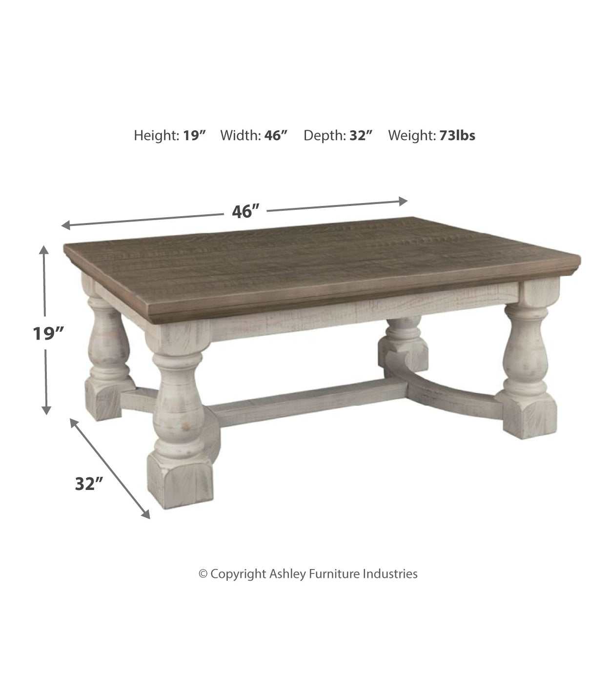Havalance Gray & White Coffee Table