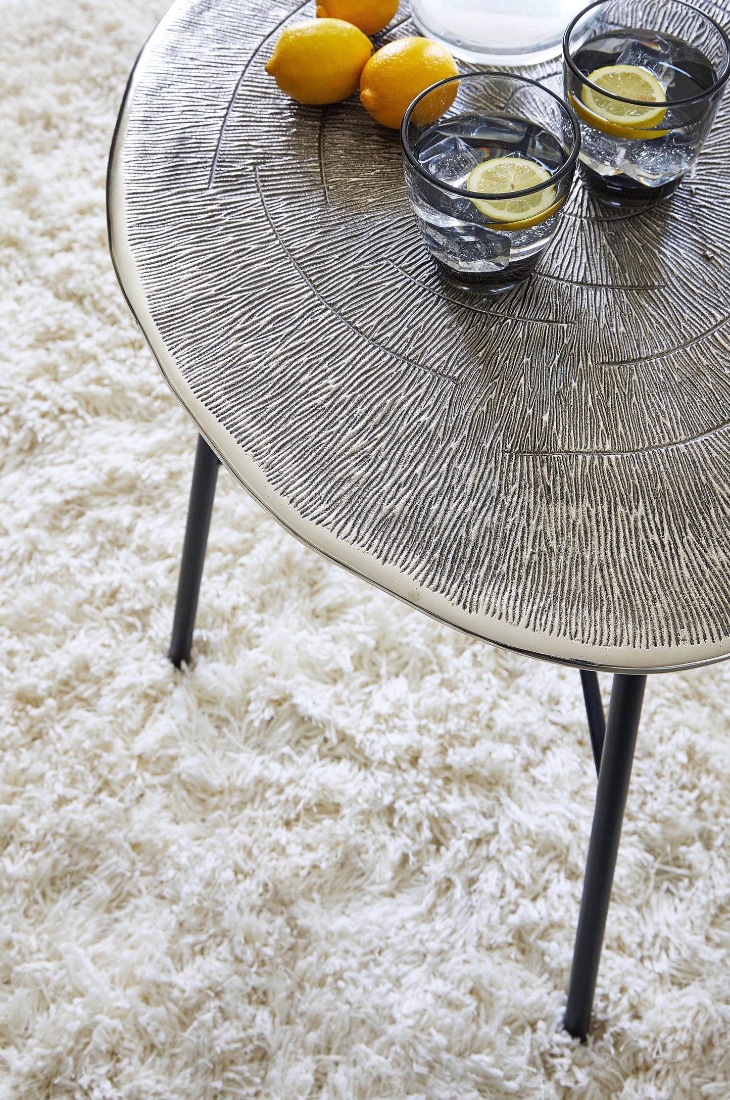 Laverford Chrome/Black Coffee Table and 2 End Tables