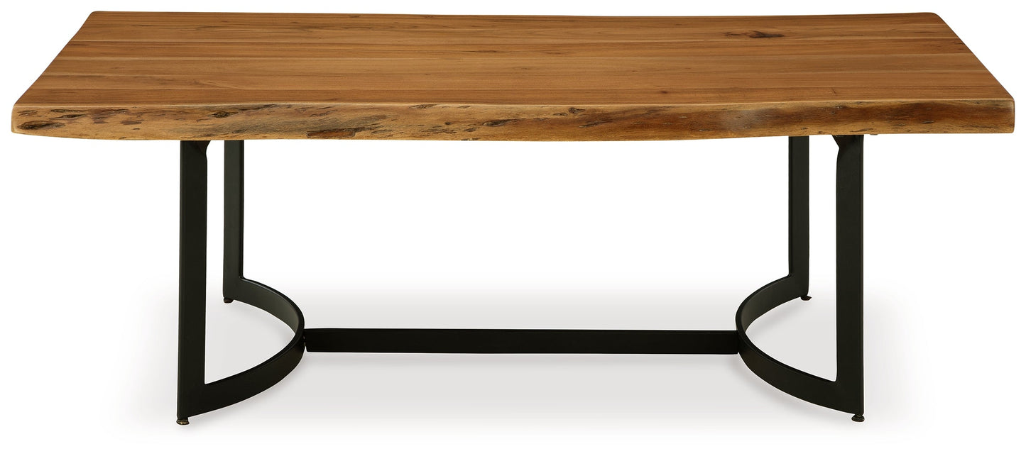 Fortmaine Brown/Black Coffee Table and 2 End Tables