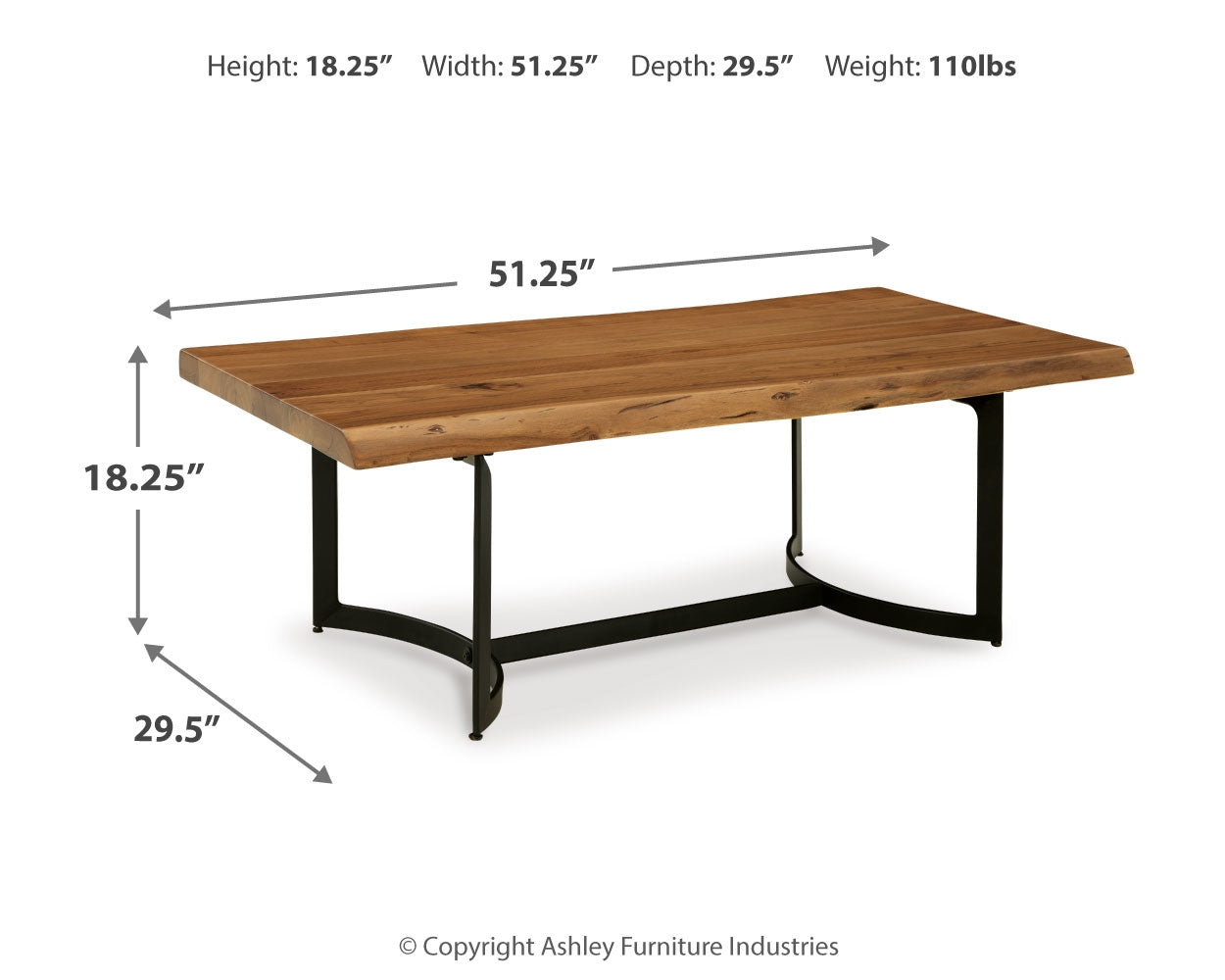Fortmaine Brown/Black Coffee Table and 2 End Tables