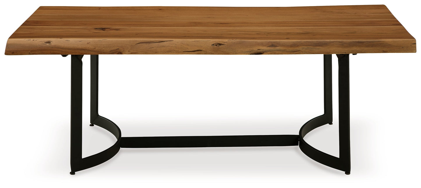 Fortmaine Brown/Black Coffee Table and 2 End Tables
