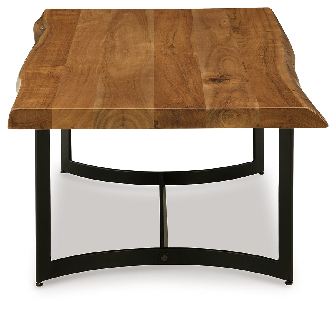 Fortmaine Brown/Black Coffee Table and 2 End Tables