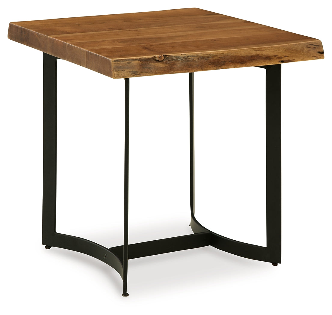 Fortmaine Brown/Black Coffee Table and 2 End Tables