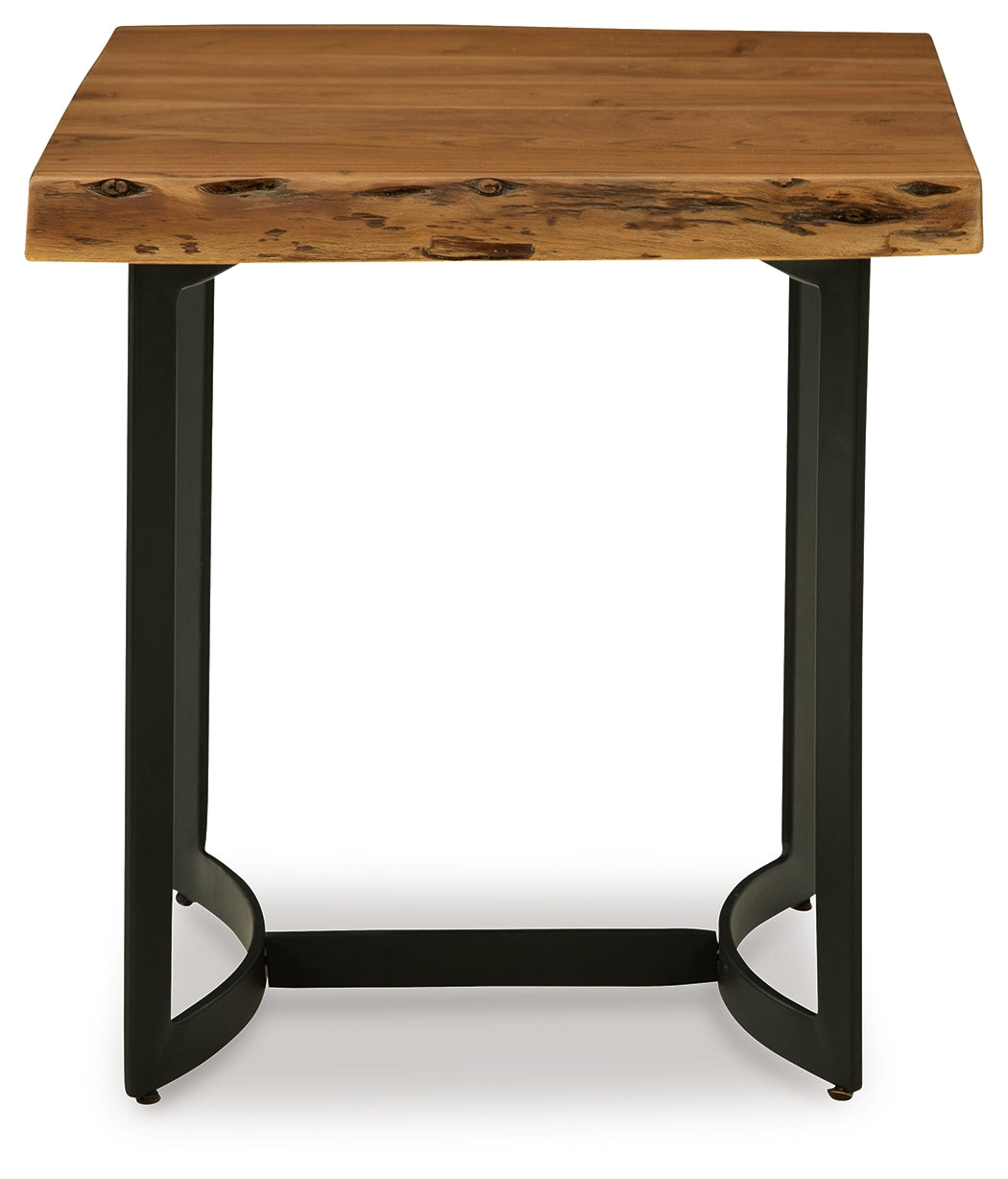 Fortmaine Brown/Black Coffee Table and 2 End Tables