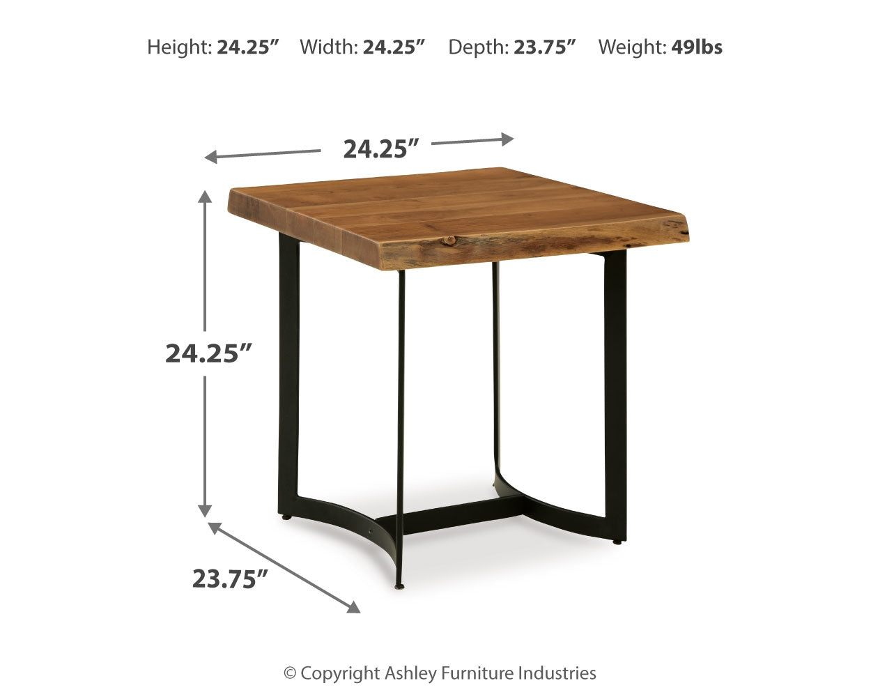 Fortmaine Brown/Black Coffee Table and 2 End Tables