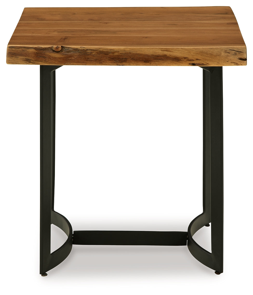 Fortmaine Brown/Black Coffee Table and 2 End Tables
