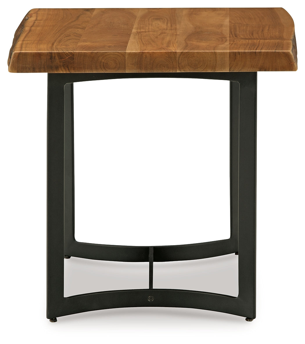 Fortmaine Brown/Black Coffee Table and 2 End Tables