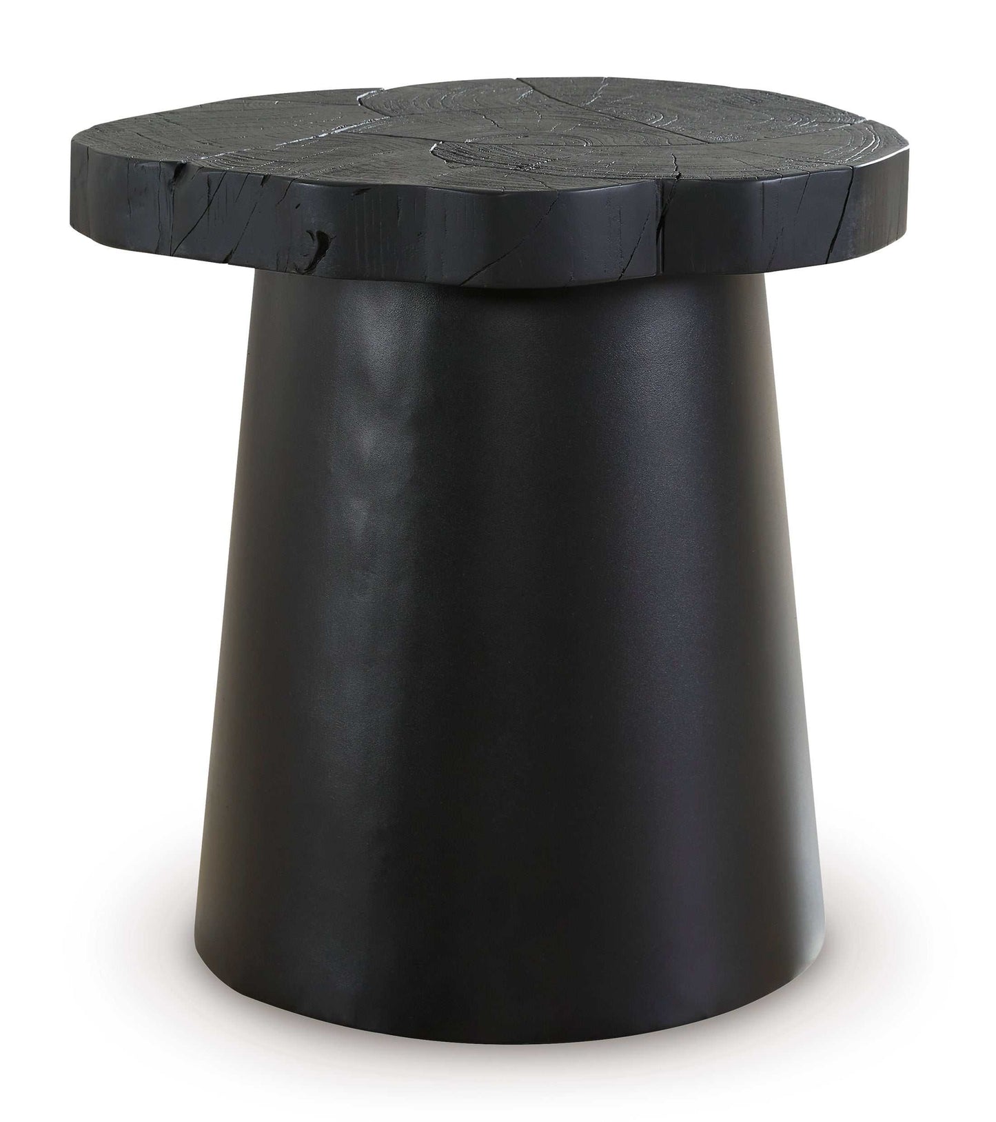 Wimbell Black Solid Wood Live Edge End Table