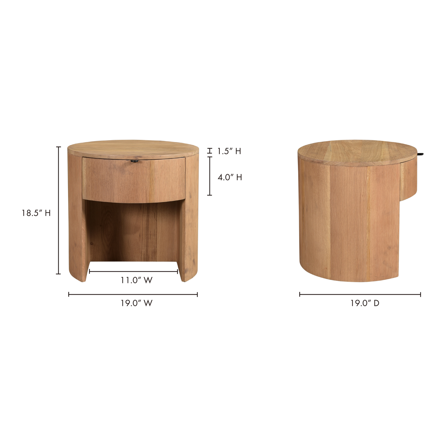 Theo Natural One Drawer Nightstand - Ornate Home