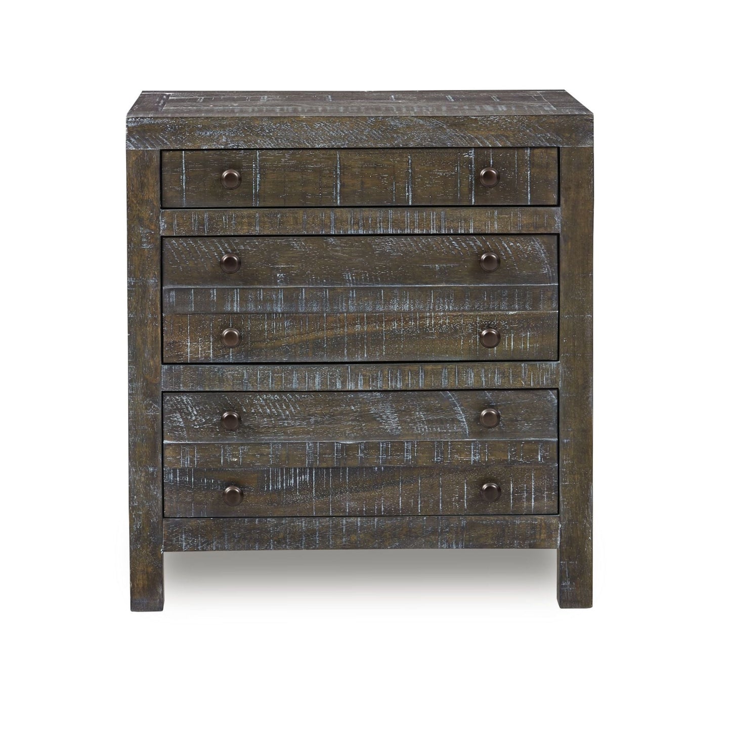 Townsend Solid Wood Three Drawer Nighstand in Gunmetal - Ornate Home