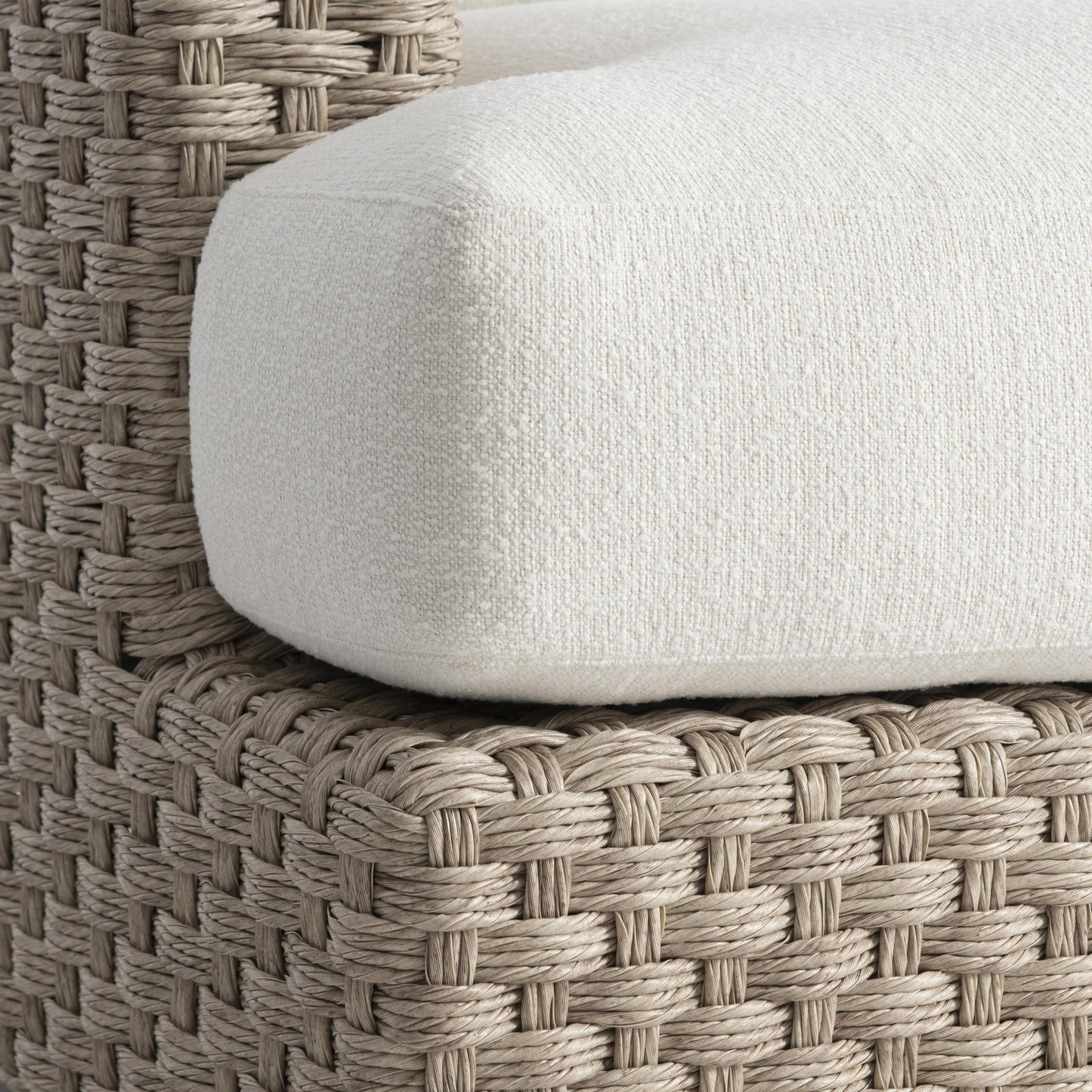 Trieste Pampas/White/Cream Outdoor Swivel Chair - Ornate Home