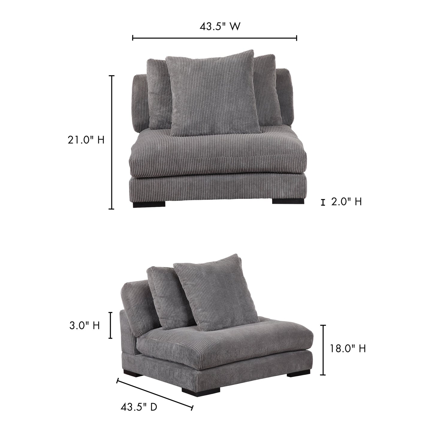 Tumble Grey Slipper Chair - Ornate Home