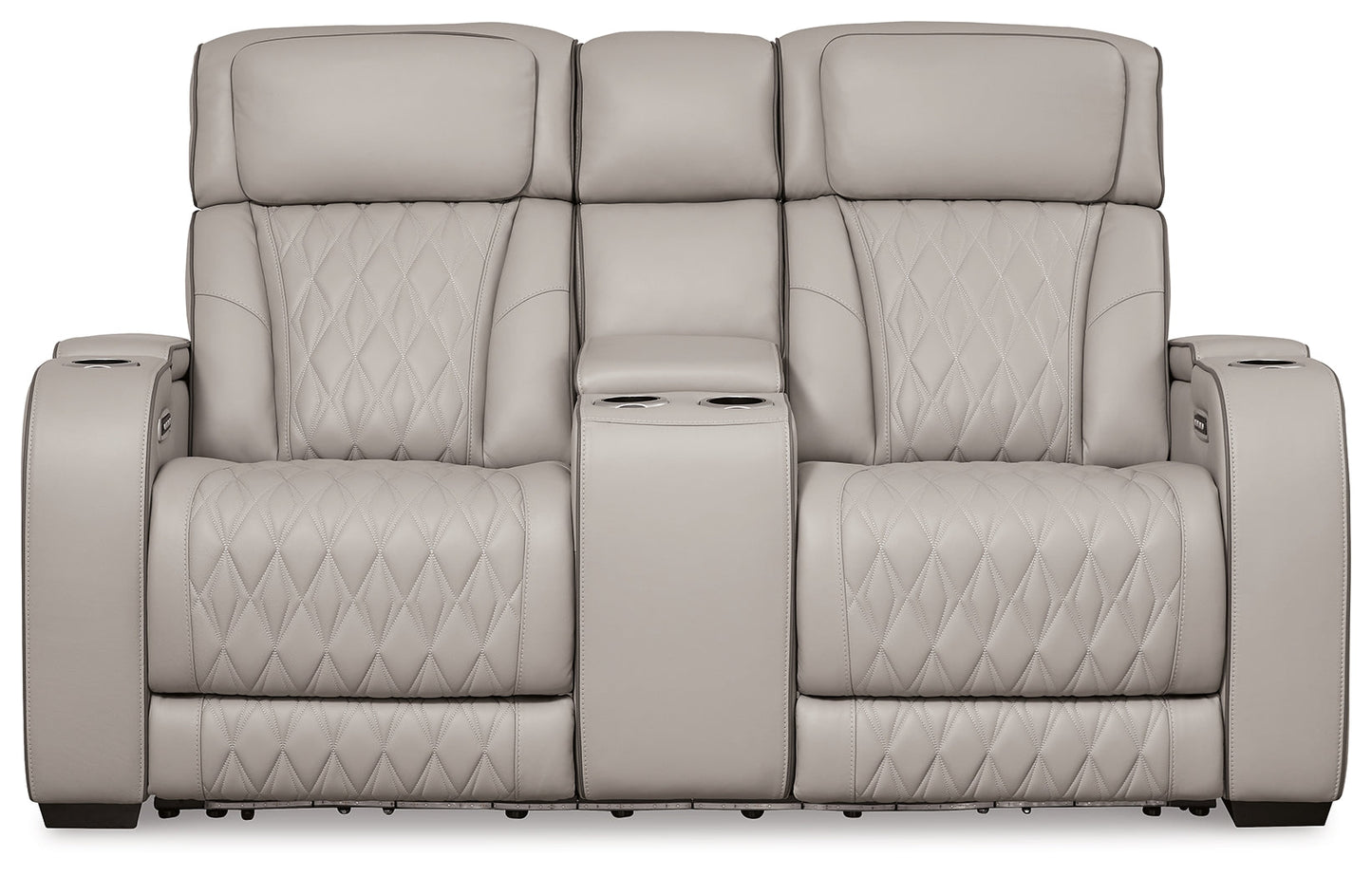 Boyington Gray Power Reclining Loveseat with Console