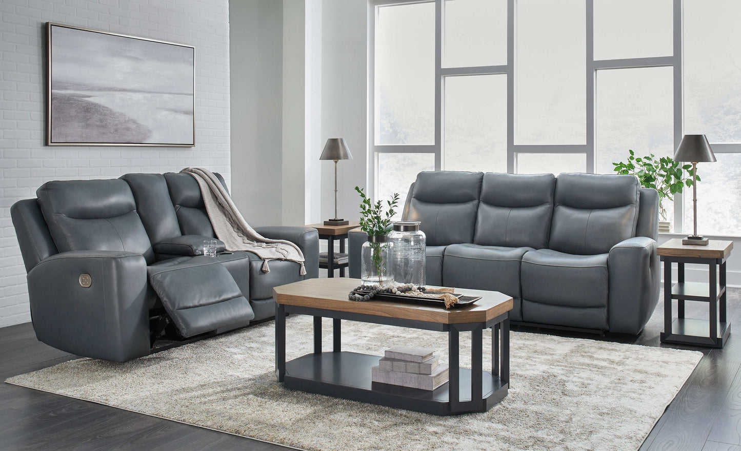 Mindanao Steel Power Reclining Living Room Set / 2pc