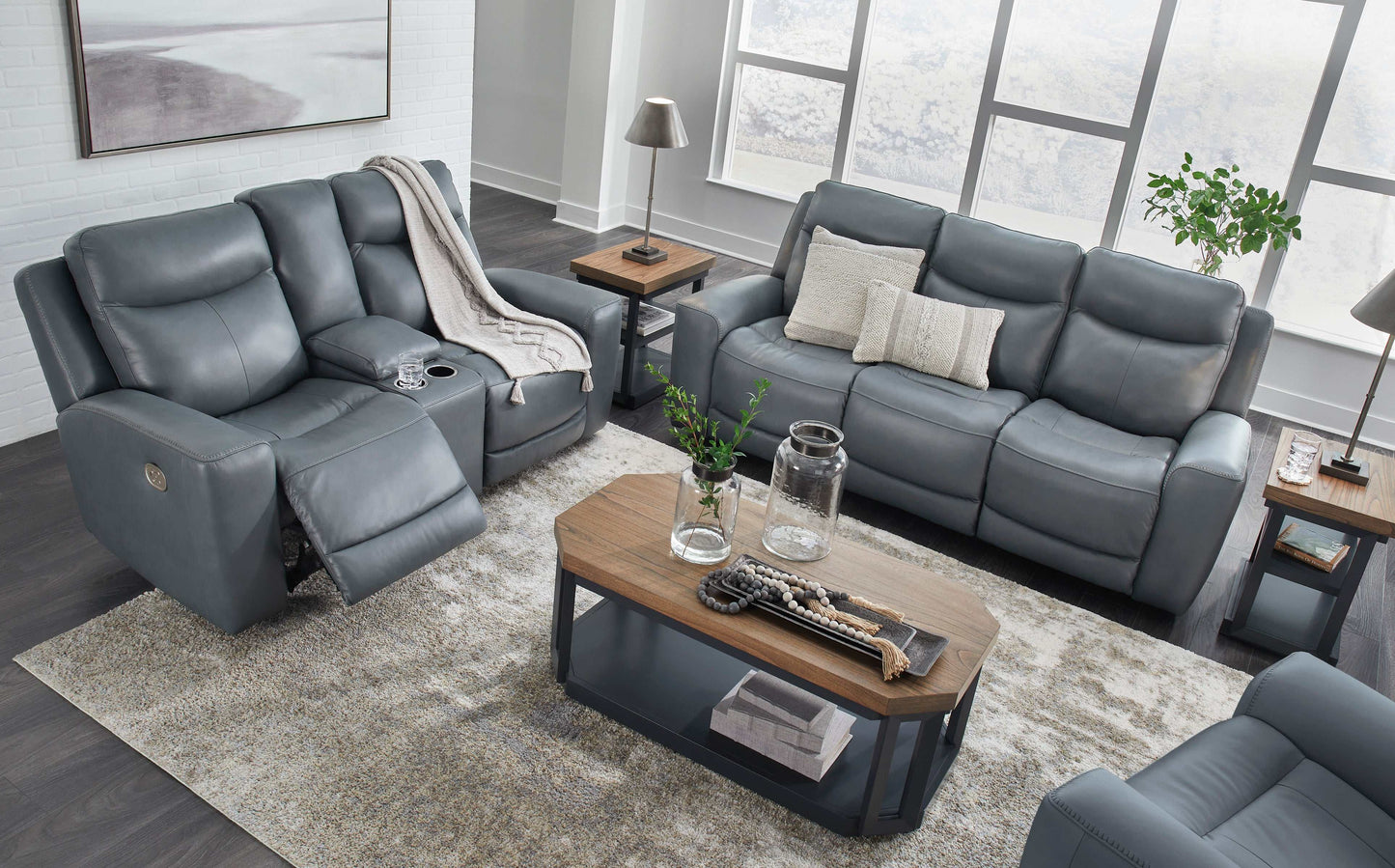 Mindanao Steel Power Reclining Living Room Set / 3pc