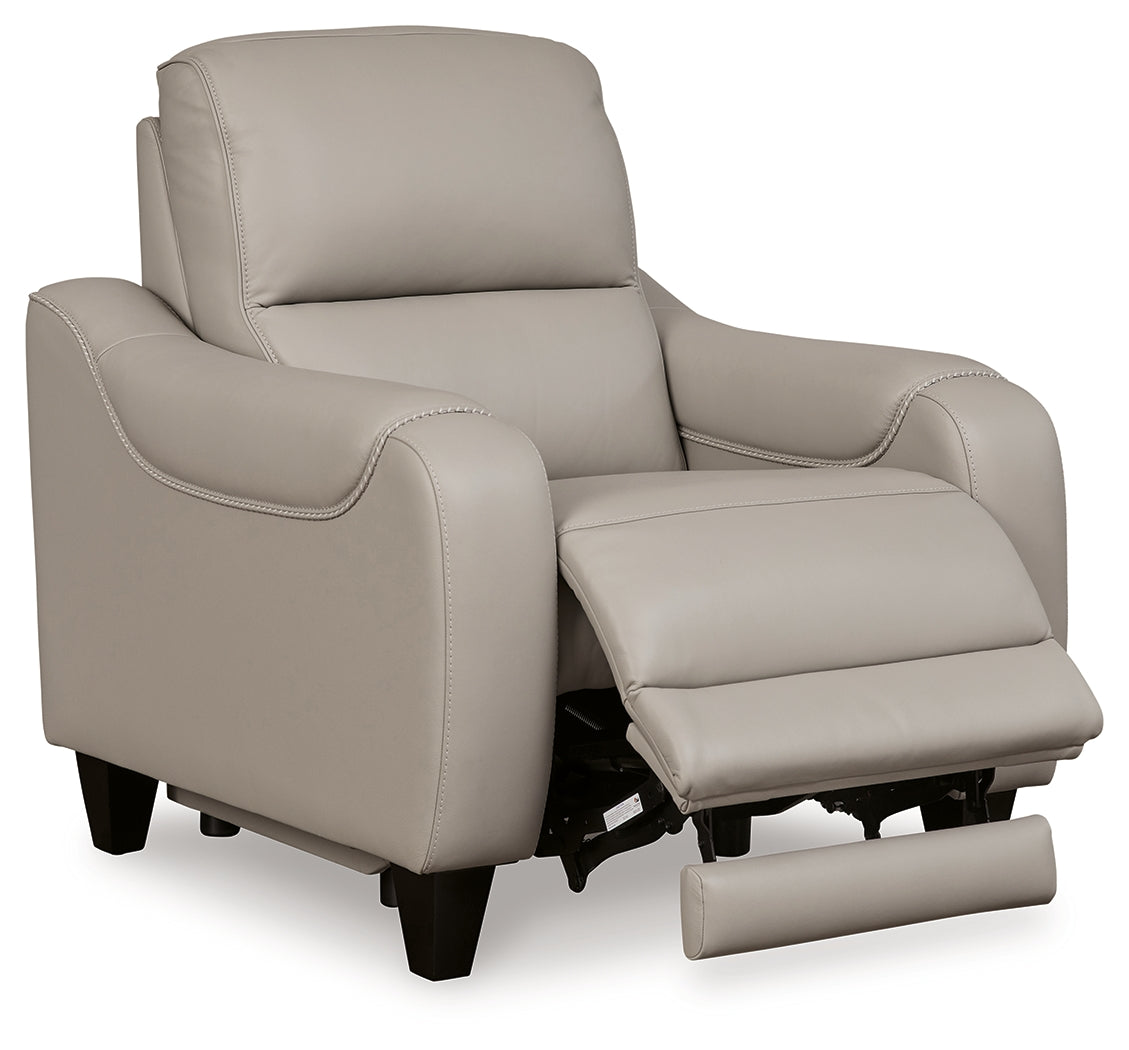Mercomatic Gray Power Reclining Sofa, Loveseat and Recliner