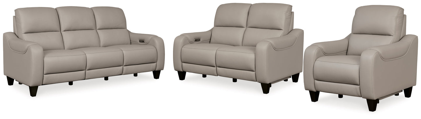 Mercomatic Gray Power Reclining Sofa, Loveseat and Recliner