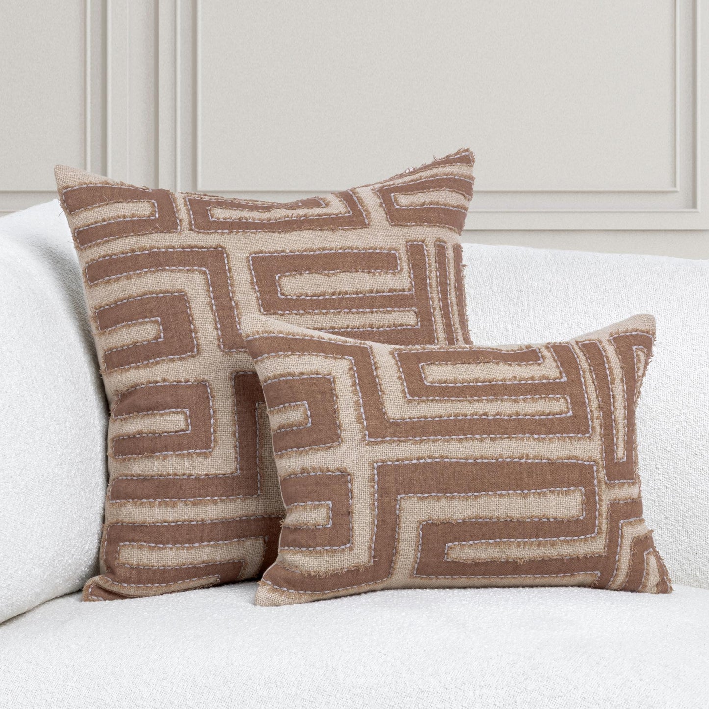 VC Mateo Sepia Brown/Natural 14x20 Throw Pillow (Set of 2) - Ornate Home