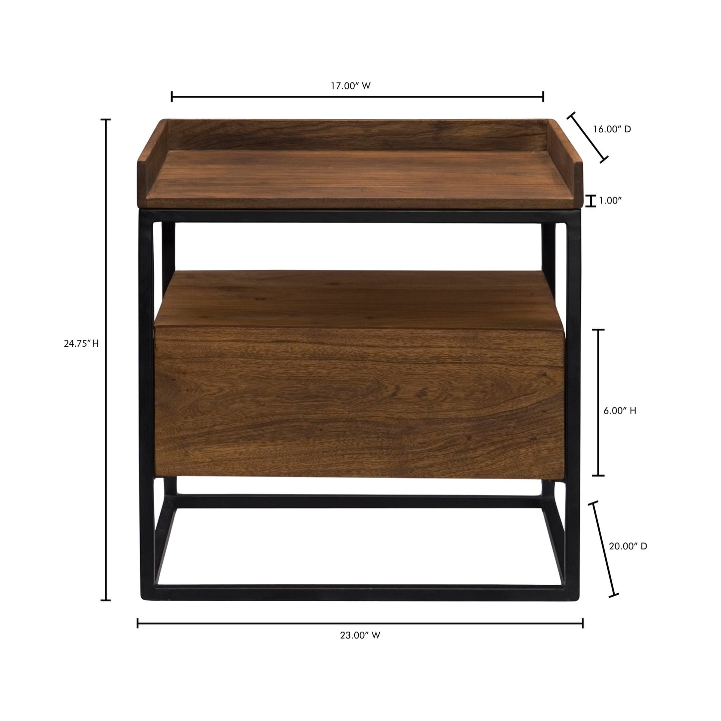Vancouver Brown Side Table - Ornate Home