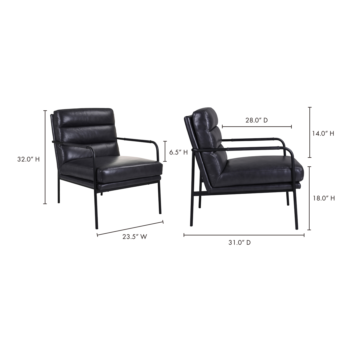Verlaine Raven Black Chair - Ornate Home