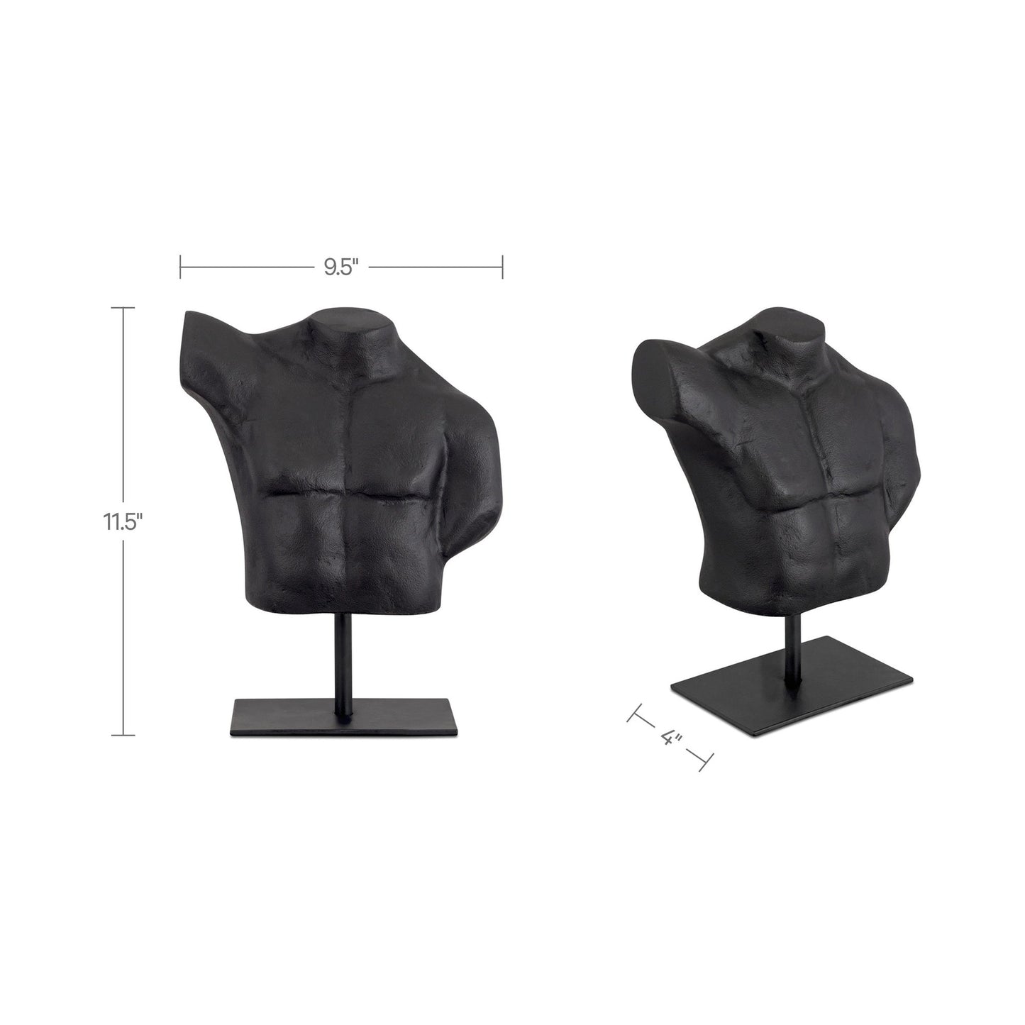 Victor Aged Black Cast Alumiinum Sculpture - Ornate Home