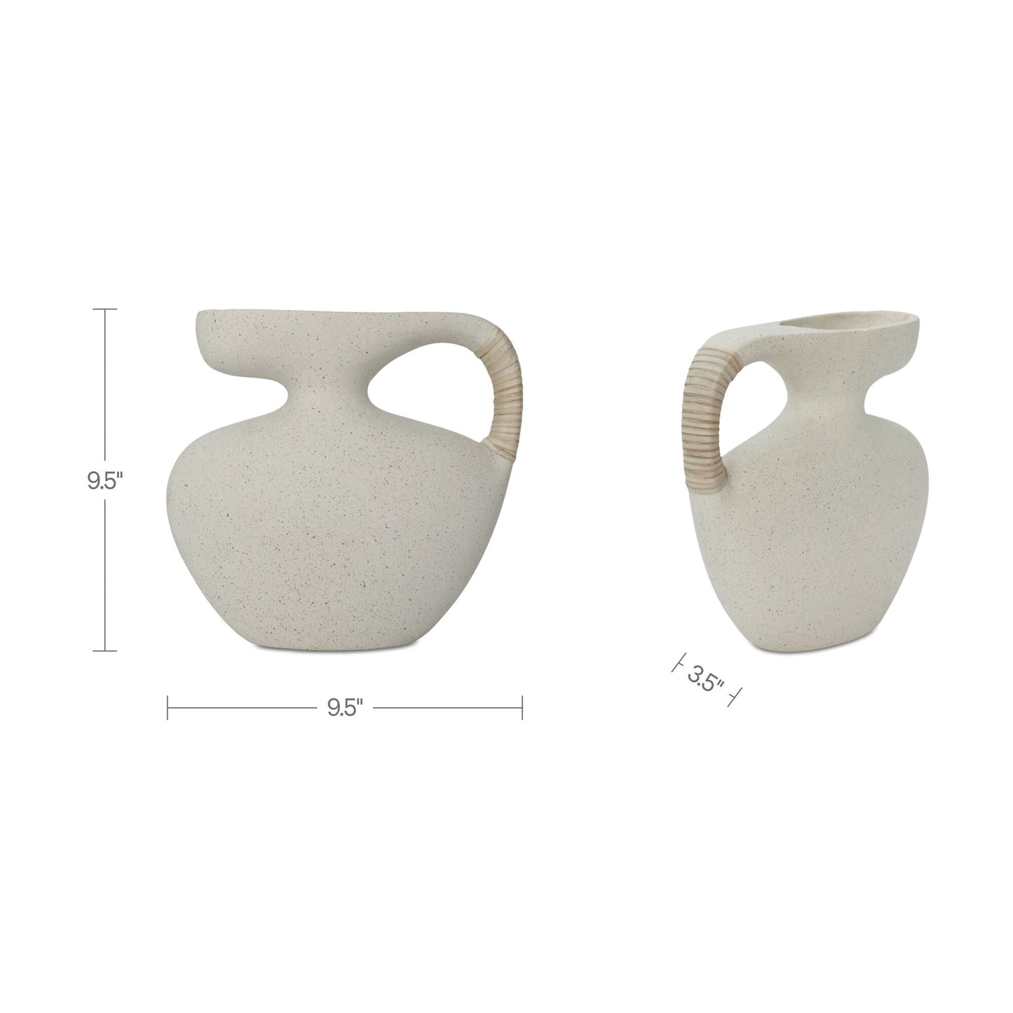 Vila Cream White 9.5-in Sculptural Vessel - Ornate Home