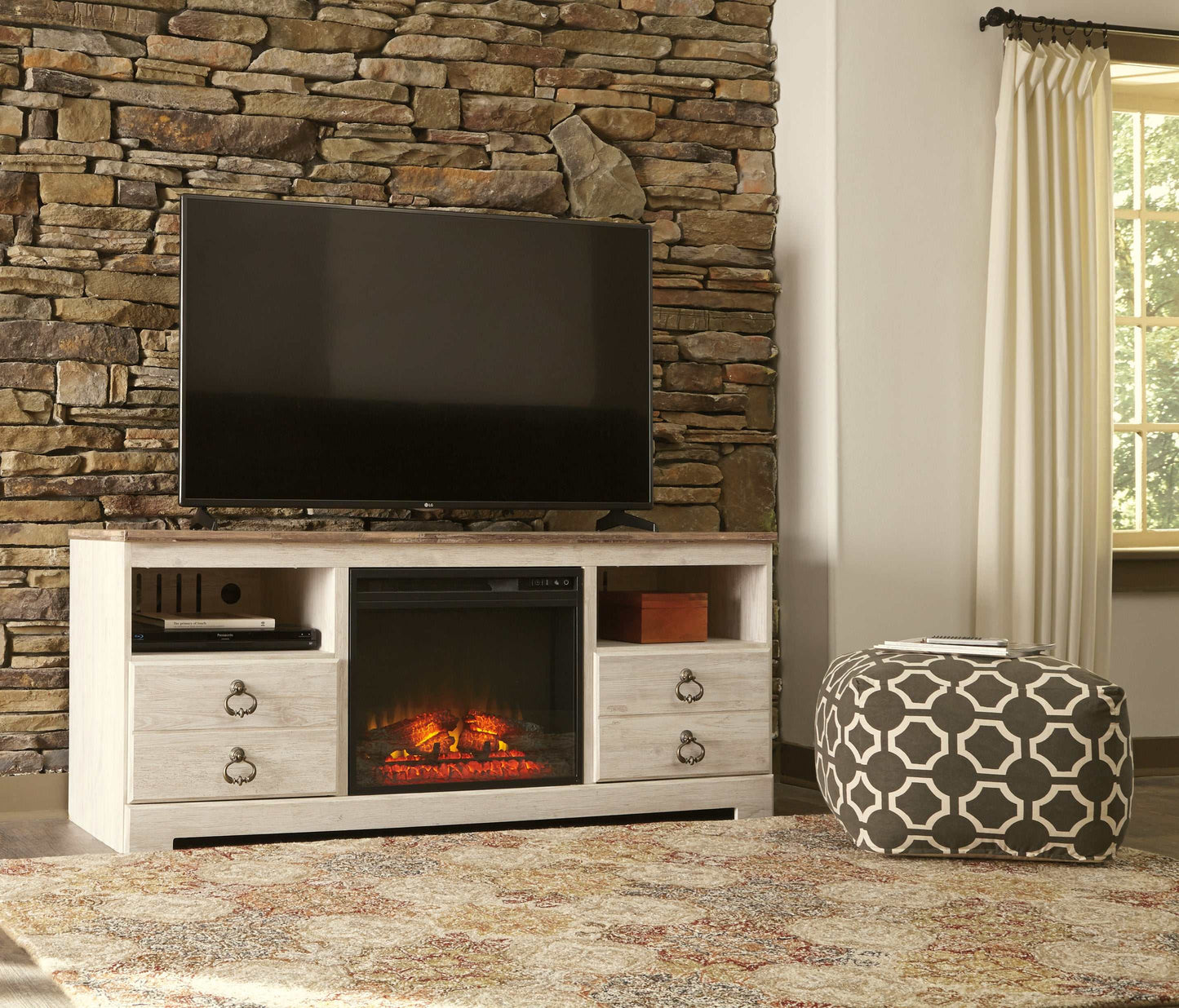 Willowton 64" TV Stand w/ Fireplace Option