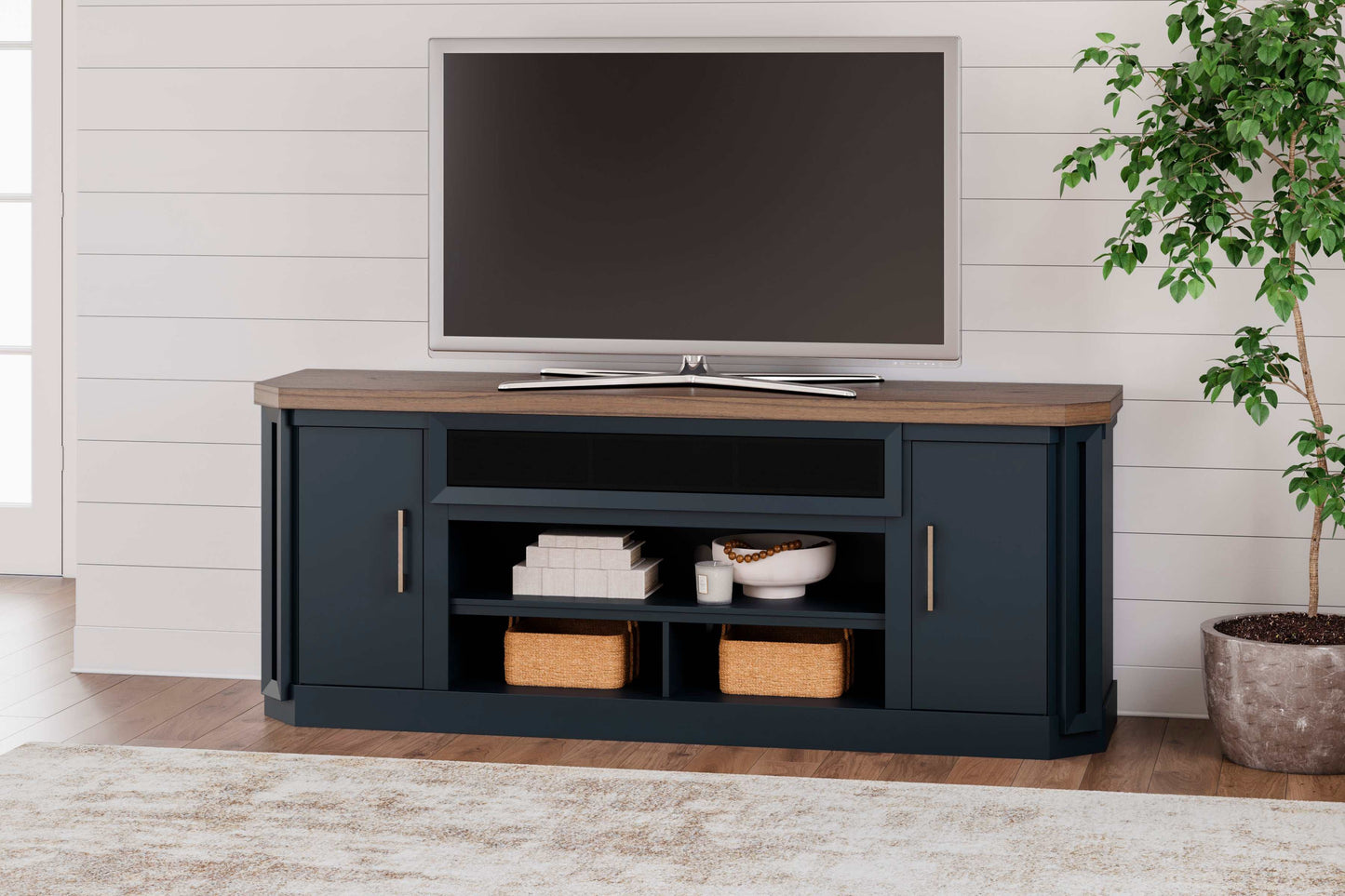 Landocken Brown & Blue  83" TV Stand