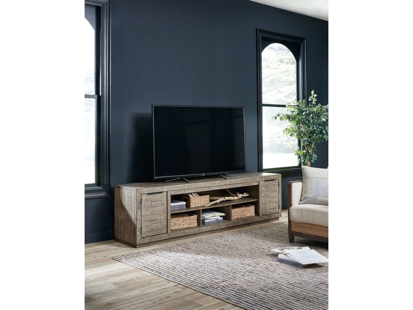 Krystanza Weathered Gray 92" TV Stand