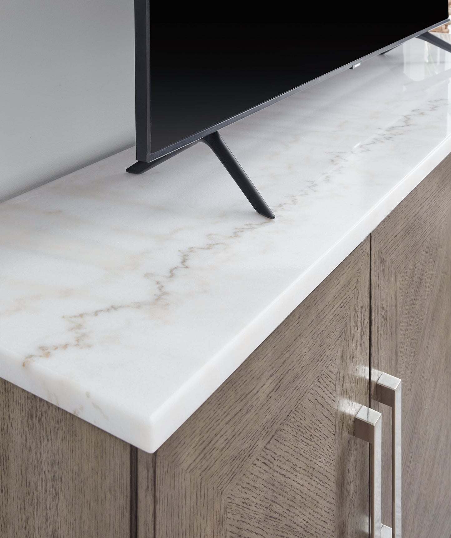 Loyaska Grayish Brown/White 68" TV Stand