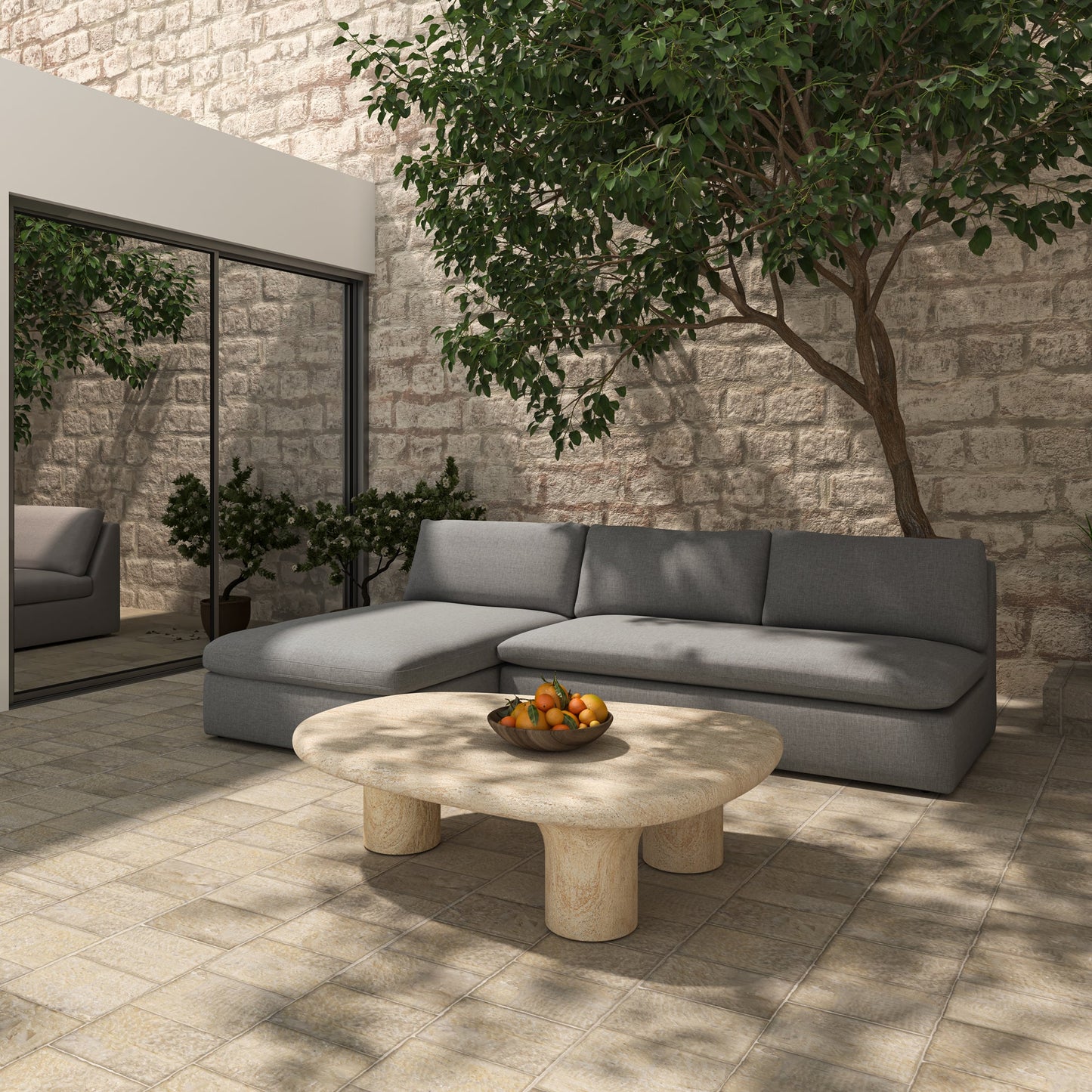 Warby Beige Outdoor Coffee Table - Ornate Home