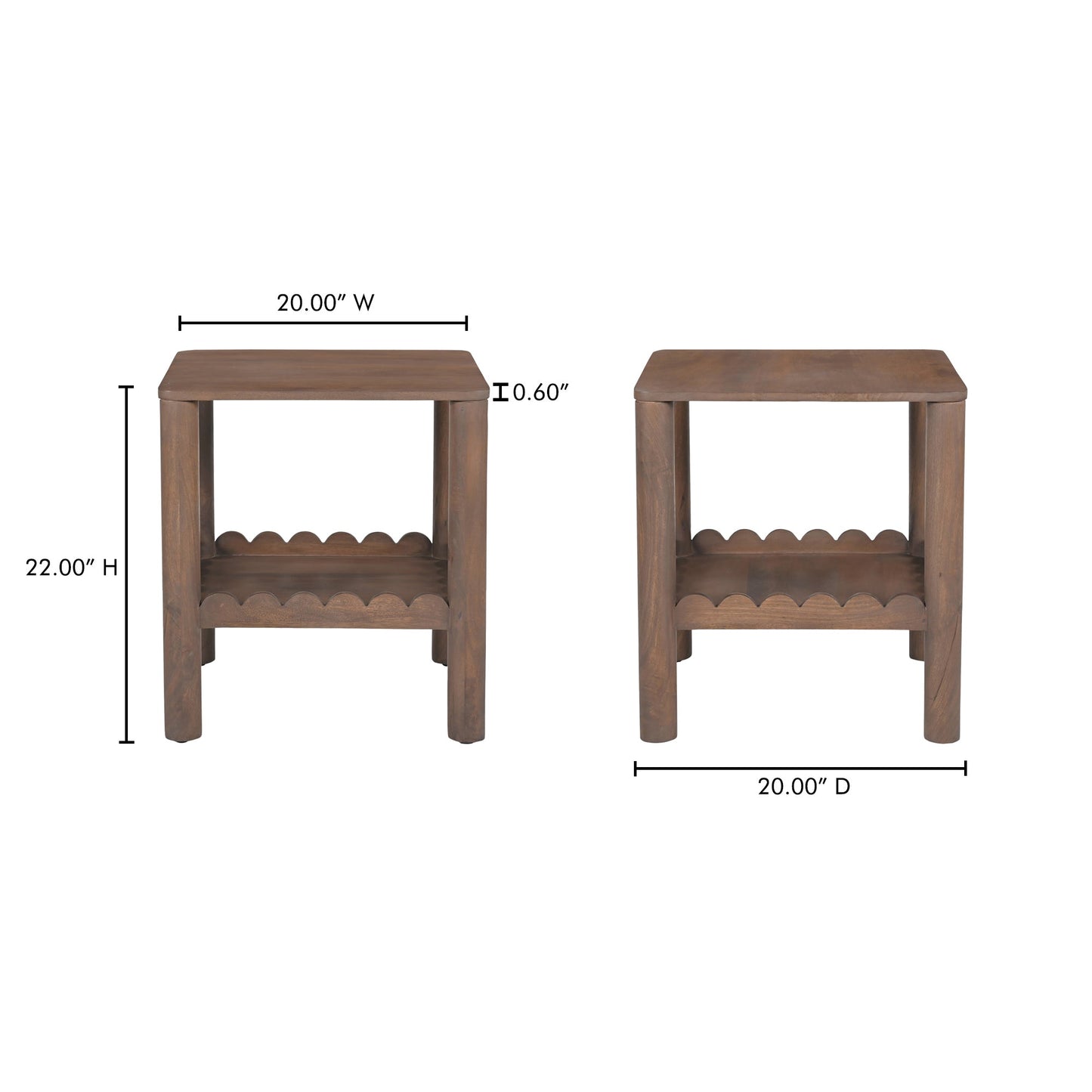 Wiley Vintage Brown Side Table - Ornate Home
