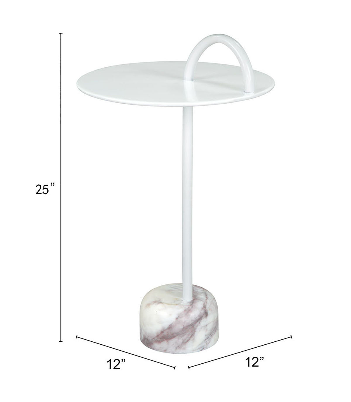 Will White Side Table - Ornate Home